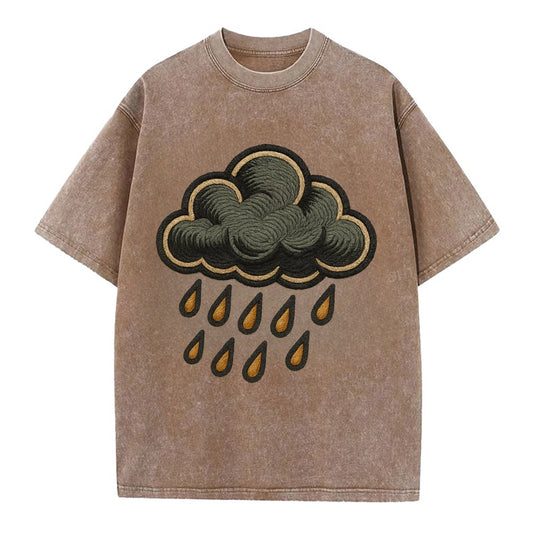 Rain Cloud  - Vintage T-shirt - Brown