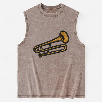 Trombone  - Vintage Washed Tank - Brown