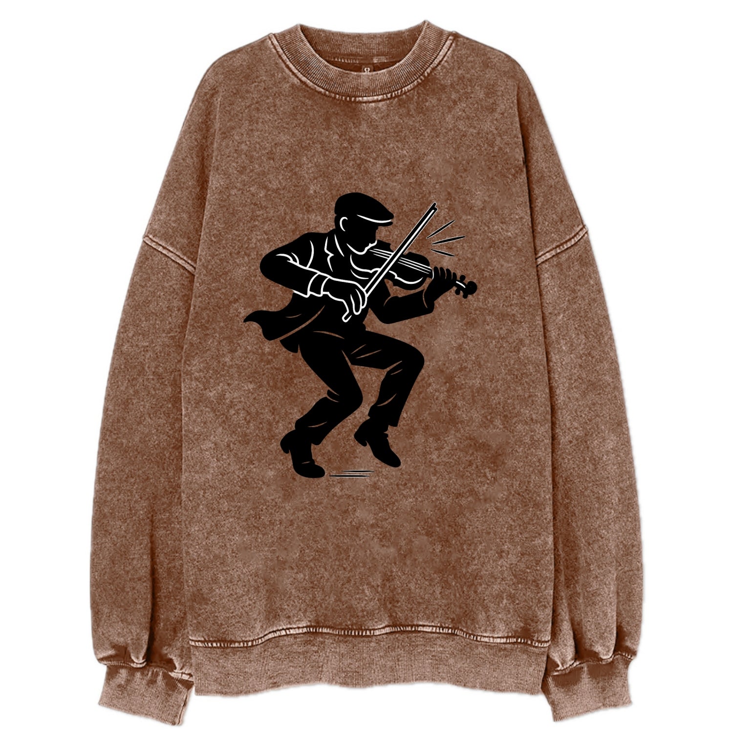 Irish folk musician traditional jig - Vintage Sweatshirt - Brown