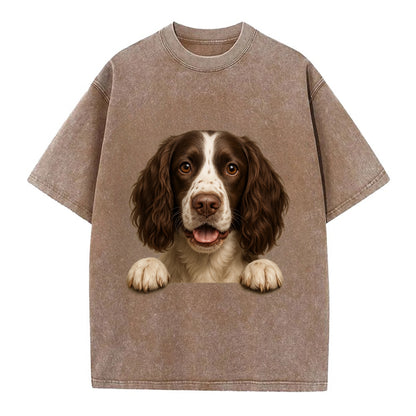 English Springer Spaniel  - Vintage T-shirt - Brown