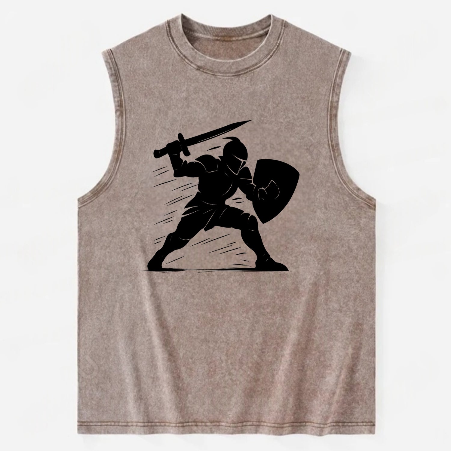 Knight with sword and shield - Vintage Washed Tank - Brown
