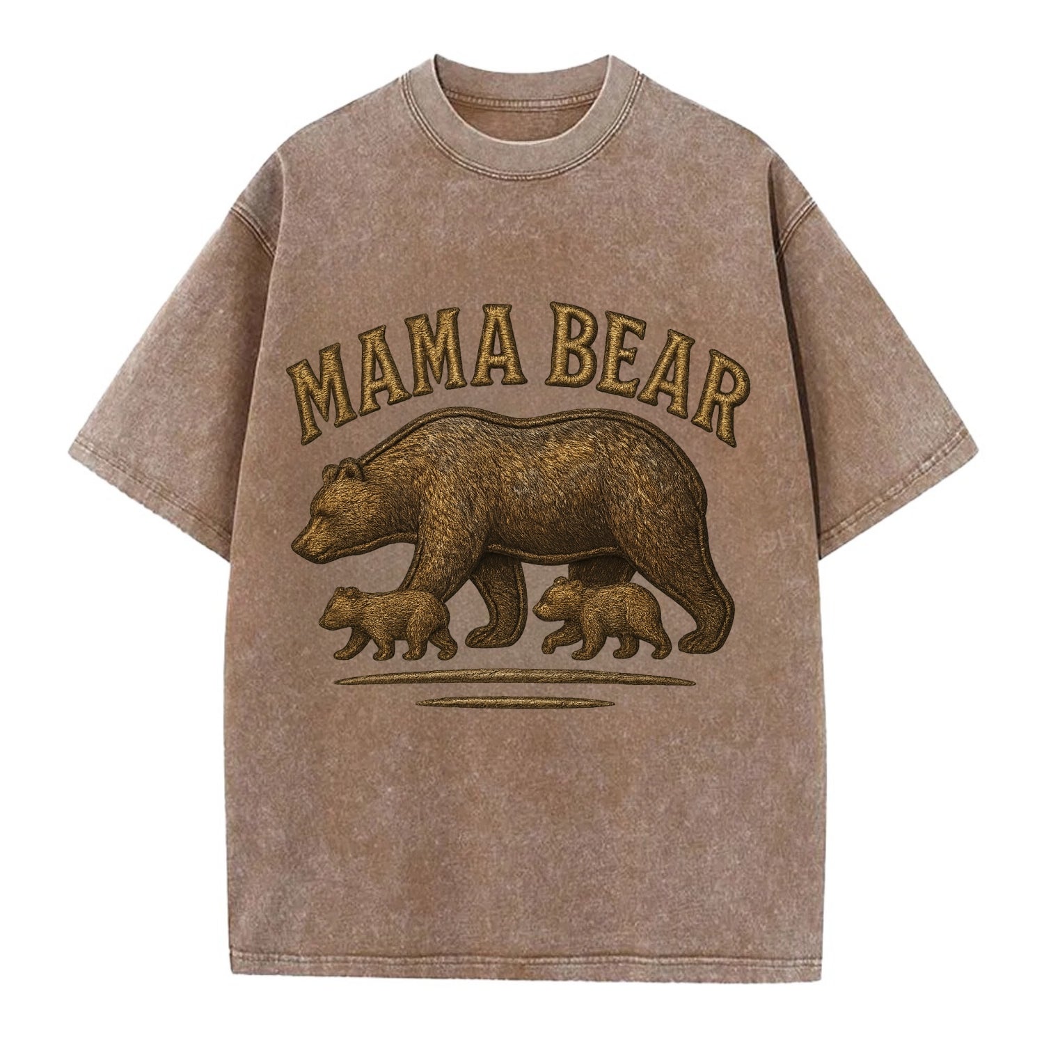 Mama Bear  - Vintage T-shirt - Brown