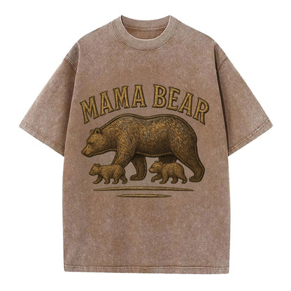 Mama Bear  - Vintage T-shirt - Brown
