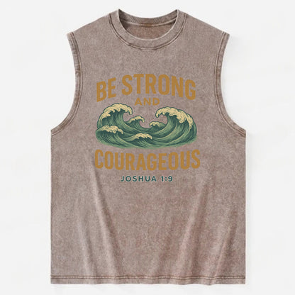 Joshua 1:9 Ocean - Vintage Washed Tank - Brown