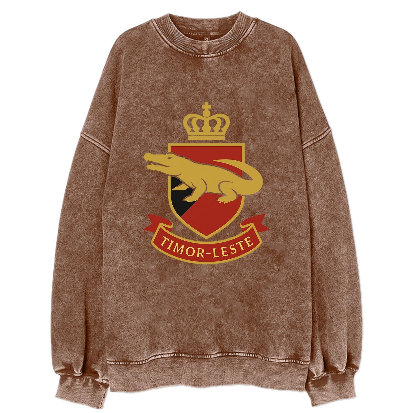 Timor-Leste Royal Logo  - Vintage Sweatshirt - Brown