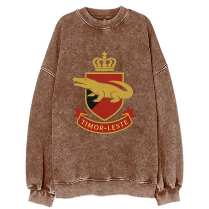 Timor-Leste Royal Logo  - Vintage Sweatshirt - Brown