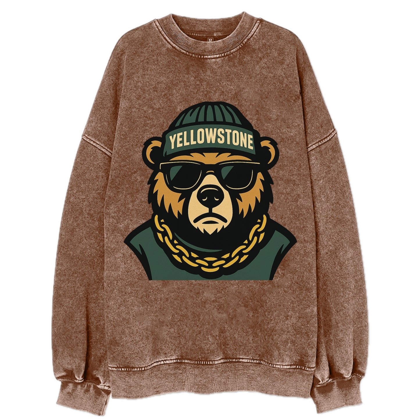 Yellowstone Bear - Vintage Sweatshirt - Brown
