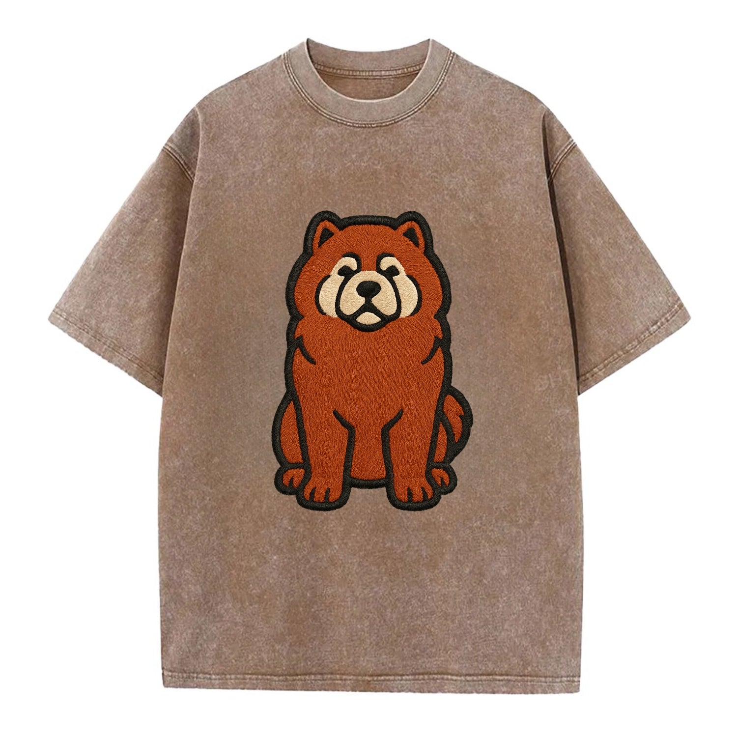 Chow Chow - Red fluffy sitting pose - Vi Vintage T-shirt - Brown