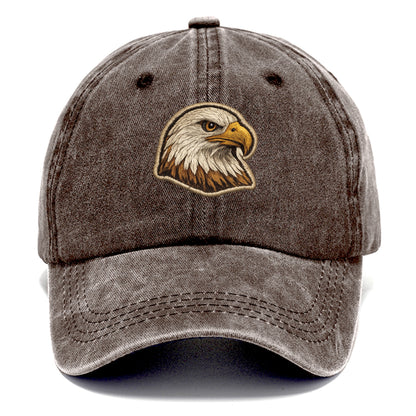 EAGLE HEAD PROFILE - majestic bald eagle in brown, white and gold , American pride - Classic Cap - Brown