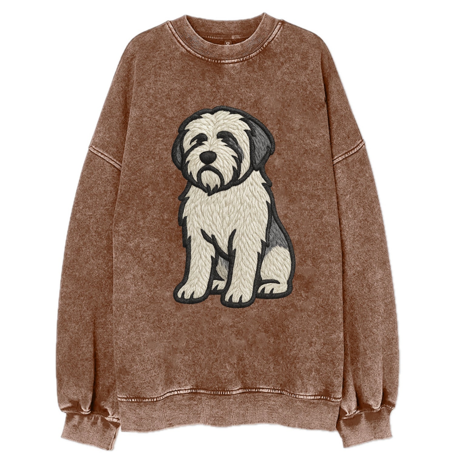 Polish Lowland Sheepdog - White and gray - Vintage Sweatshirt - Brown