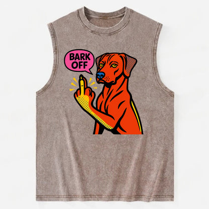 Rhodesian Ridgeback with distinctive ridge on back, athletic muscular paw up - Vintage Washed Tank - Brown