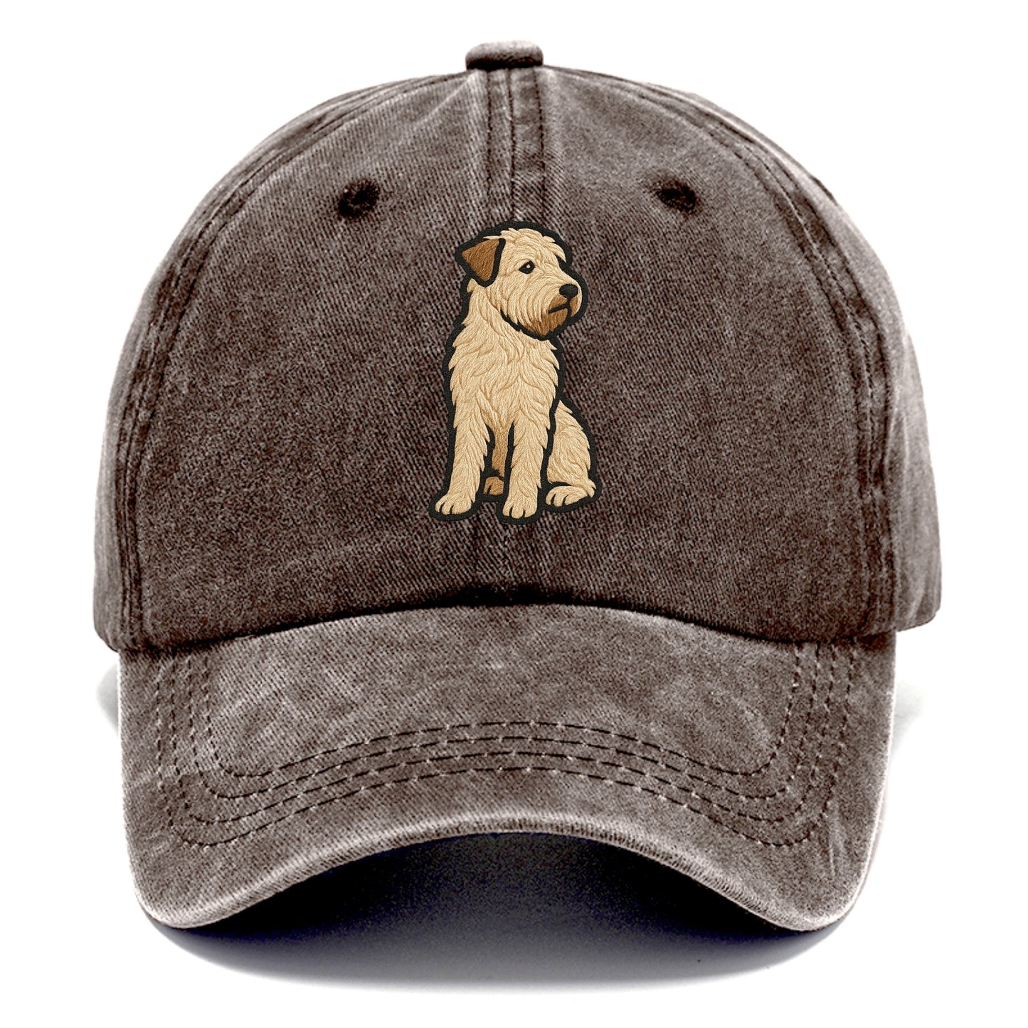 Soft Coated Wheaten Terrier - Light tan flowing coat embroidered pose - Classic Cap - Brown
