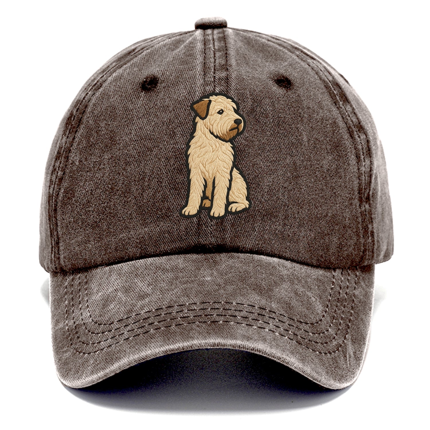 Soft Coated Wheaten Terrier - Light tan flowing coat embroidered pose - Classic Cap - Brown