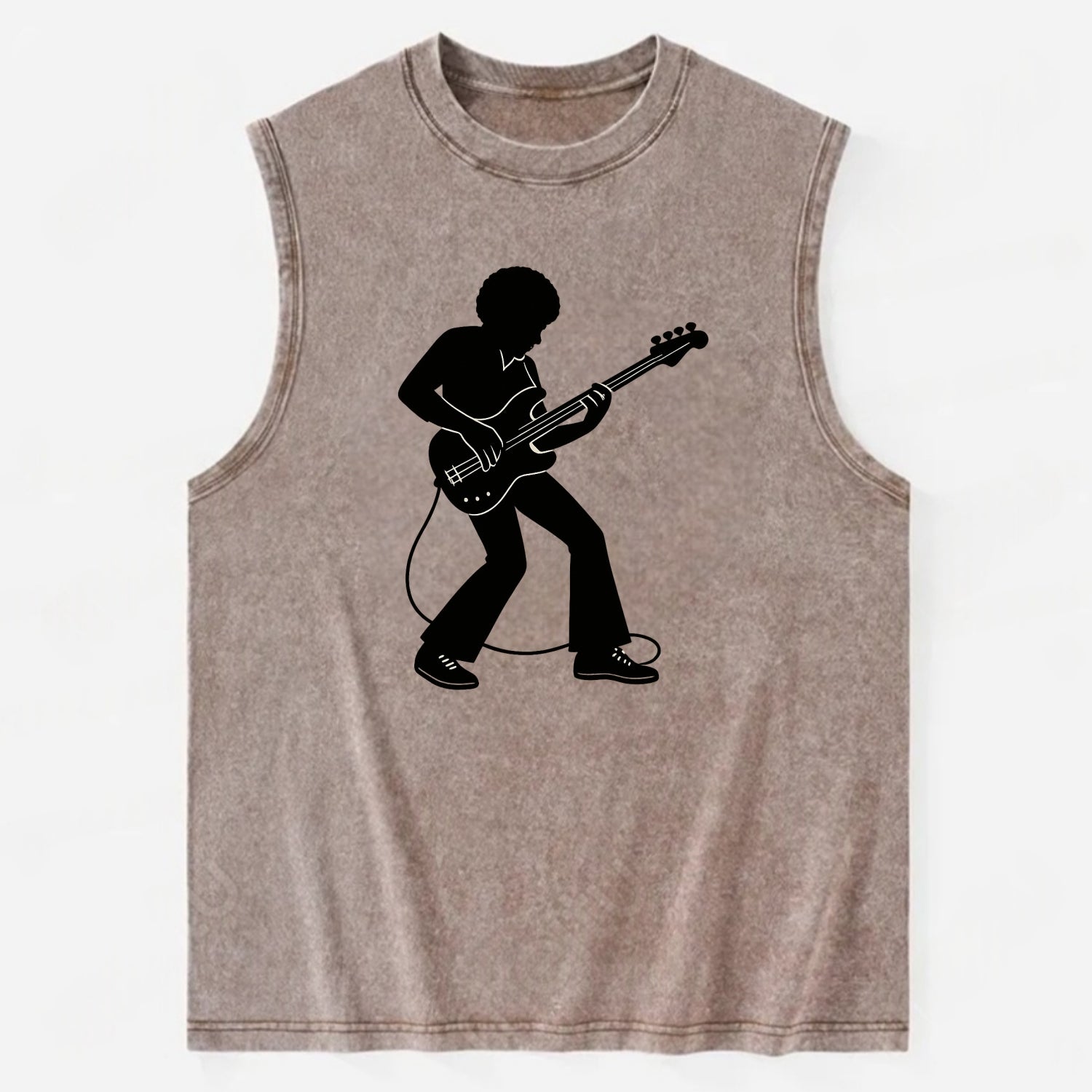 Bass guitarist slap technique - Vintage Washed Tank - Brown