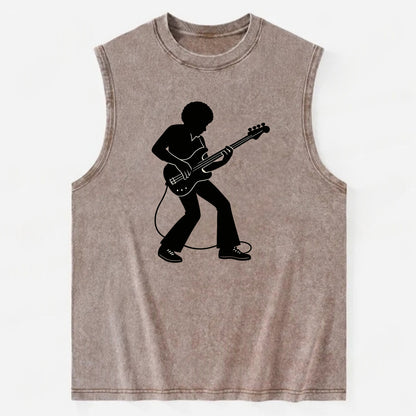 Bass guitarist slap technique - Vintage Washed Tank - Brown
