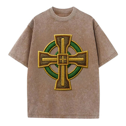 Durrow Cross - Vintage T-shirt - Brown