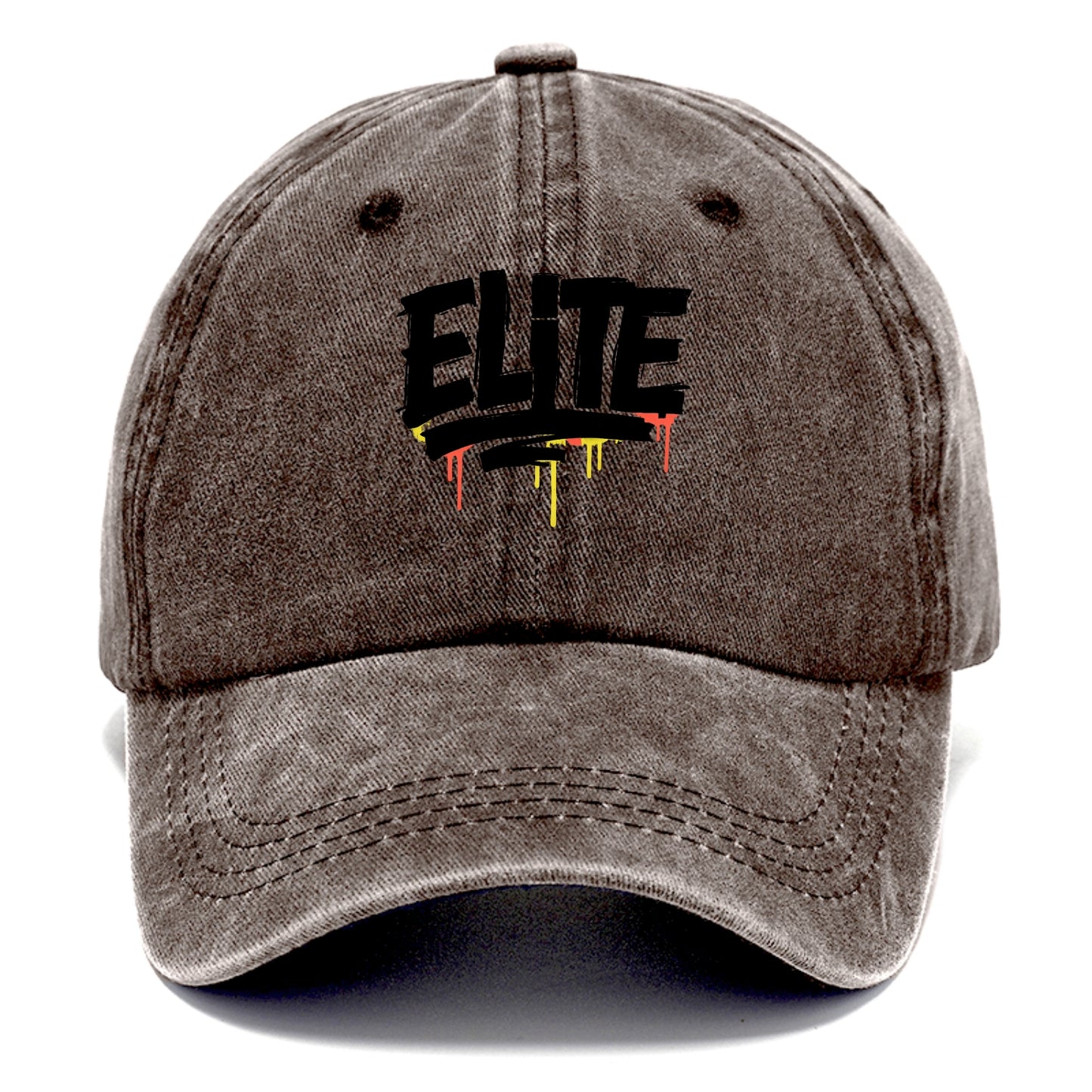 Bold typography design - "ELITE" - top tier, highest level - Classic Cap - Brown