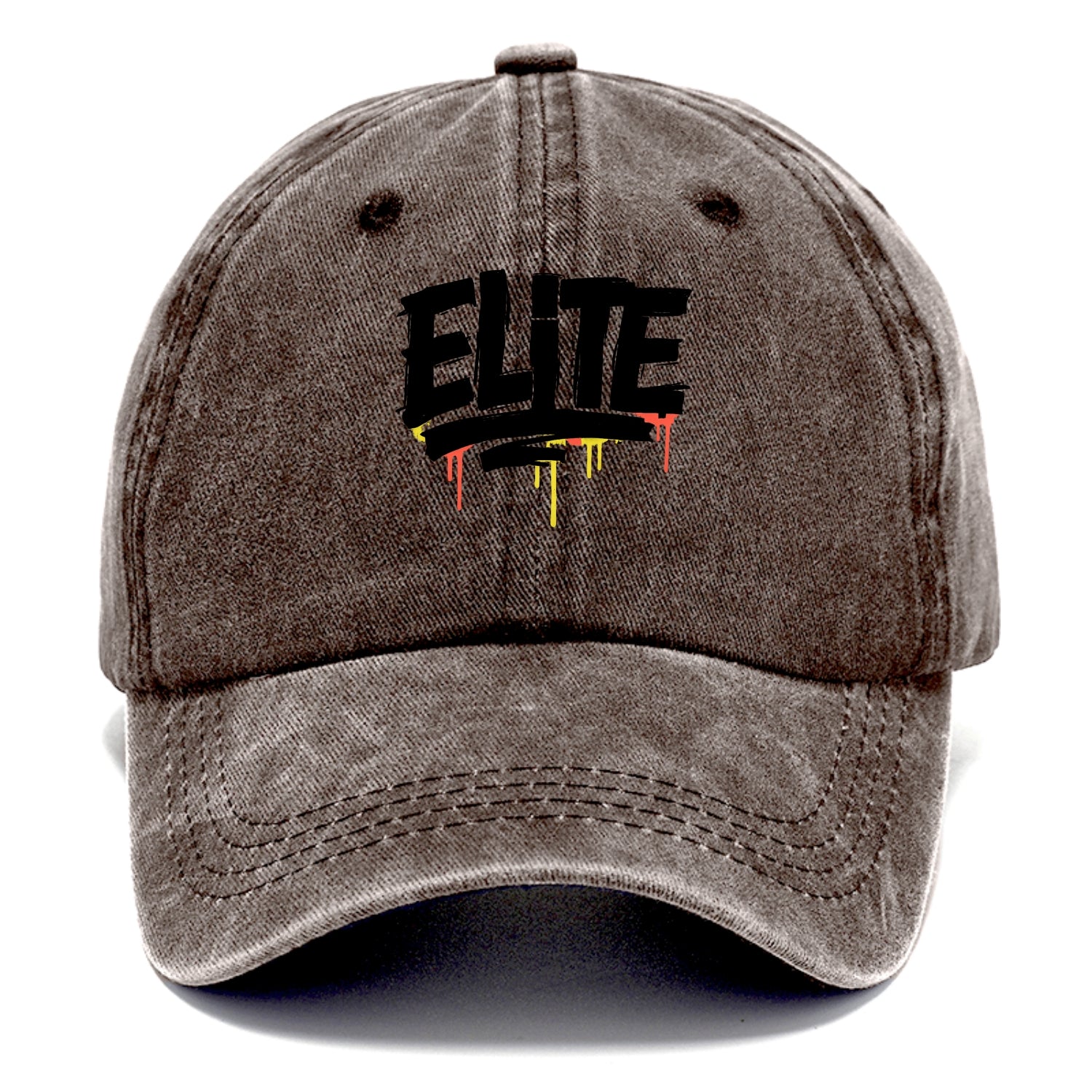 Bold typography design - "ELITE" - top tier, highest level - Classic Cap - Brown