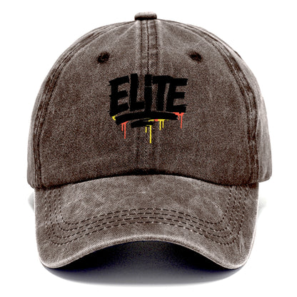 Bold typography design - "ELITE" - top tier, highest level - Classic Cap - Brown
