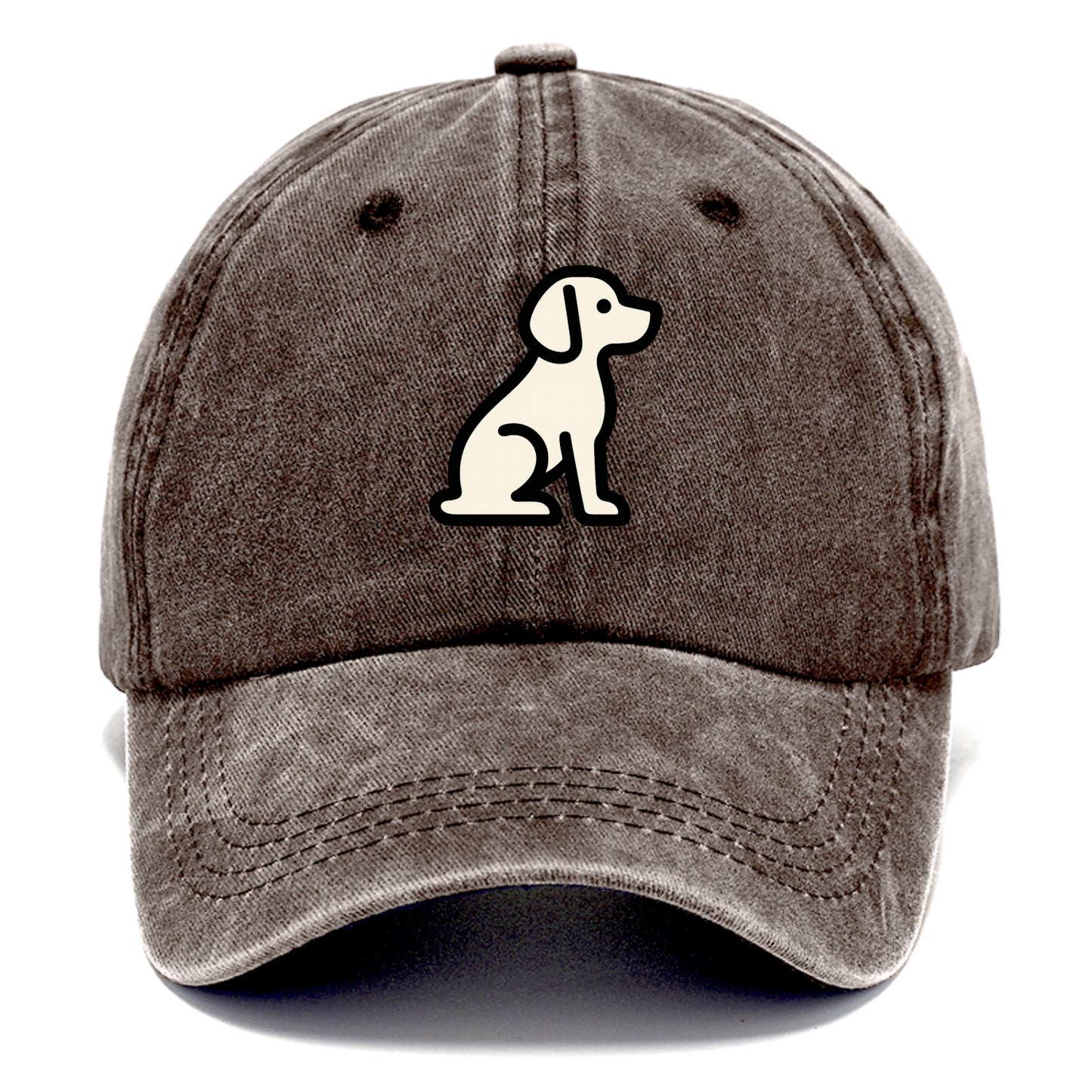 Beagle - Modern minimal sitting pose wit - Classic Cap - Brown