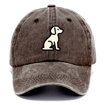 Beagle - Modern minimal sitting pose wit - Classic Cap - Brown