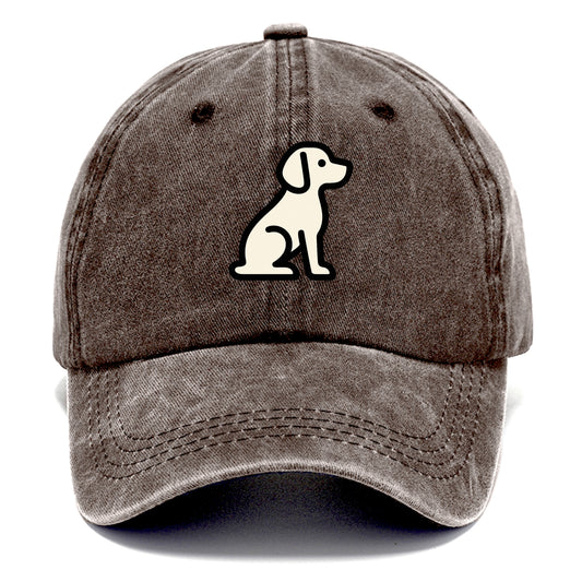 Beagle - Modern minimal sitting pose wit - Classic Cap - Brown