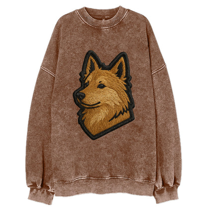 Icelandic Sheepdog - Trendy Iceland spit - Vintage Sweatshirt - Brown
