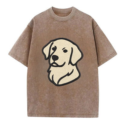 Golden Retriever - Head tilt curious pos Vintage T-shirt - Brown