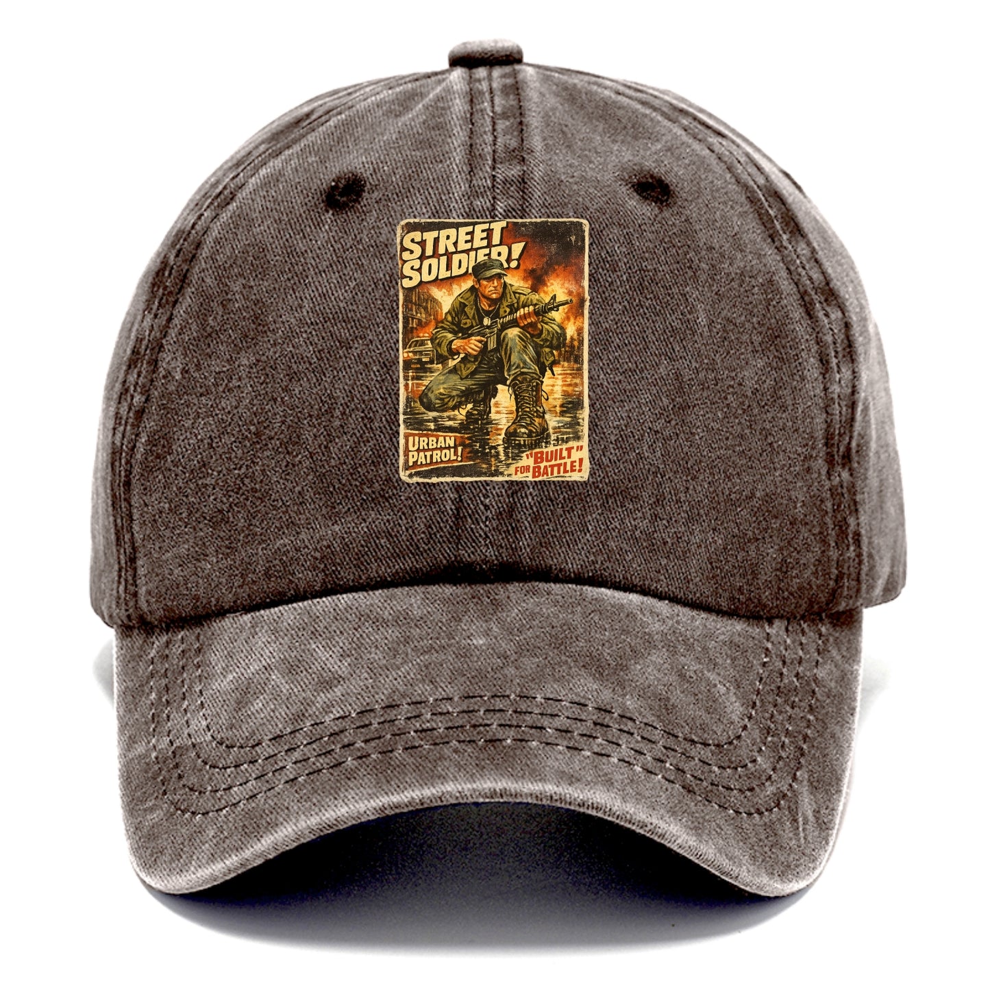 COMBAT READY | Military boots on wet pavement | Street soldier | Urban patrol | Ready - Classic Cap - Brown