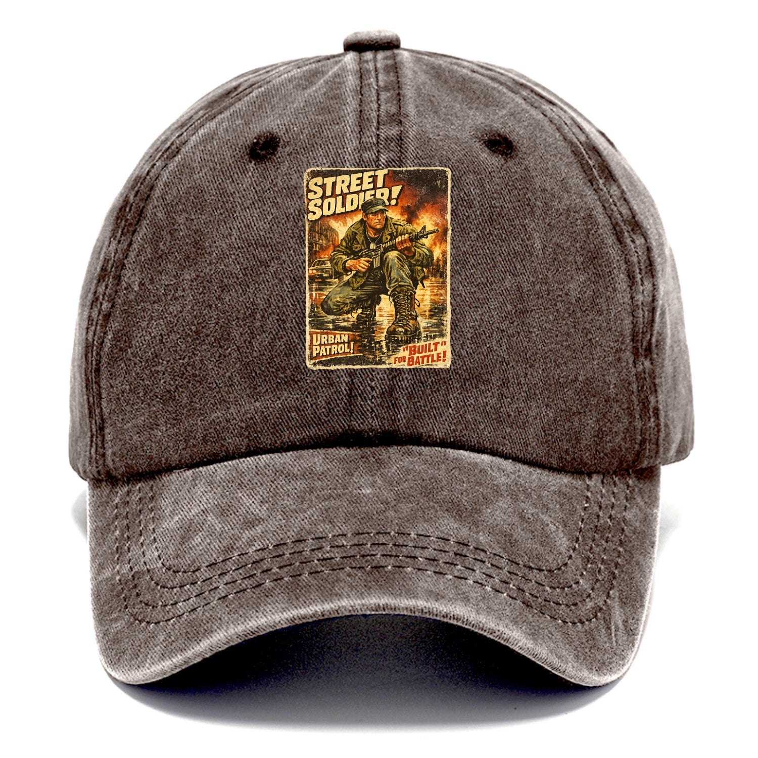 COMBAT READY | Military boots on wet pavement | Street soldier | Urban patrol | Ready - Classic Cap - Brown