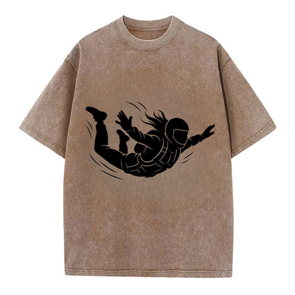 Skydiver free-fall position - Vintage T-shirt - Brown