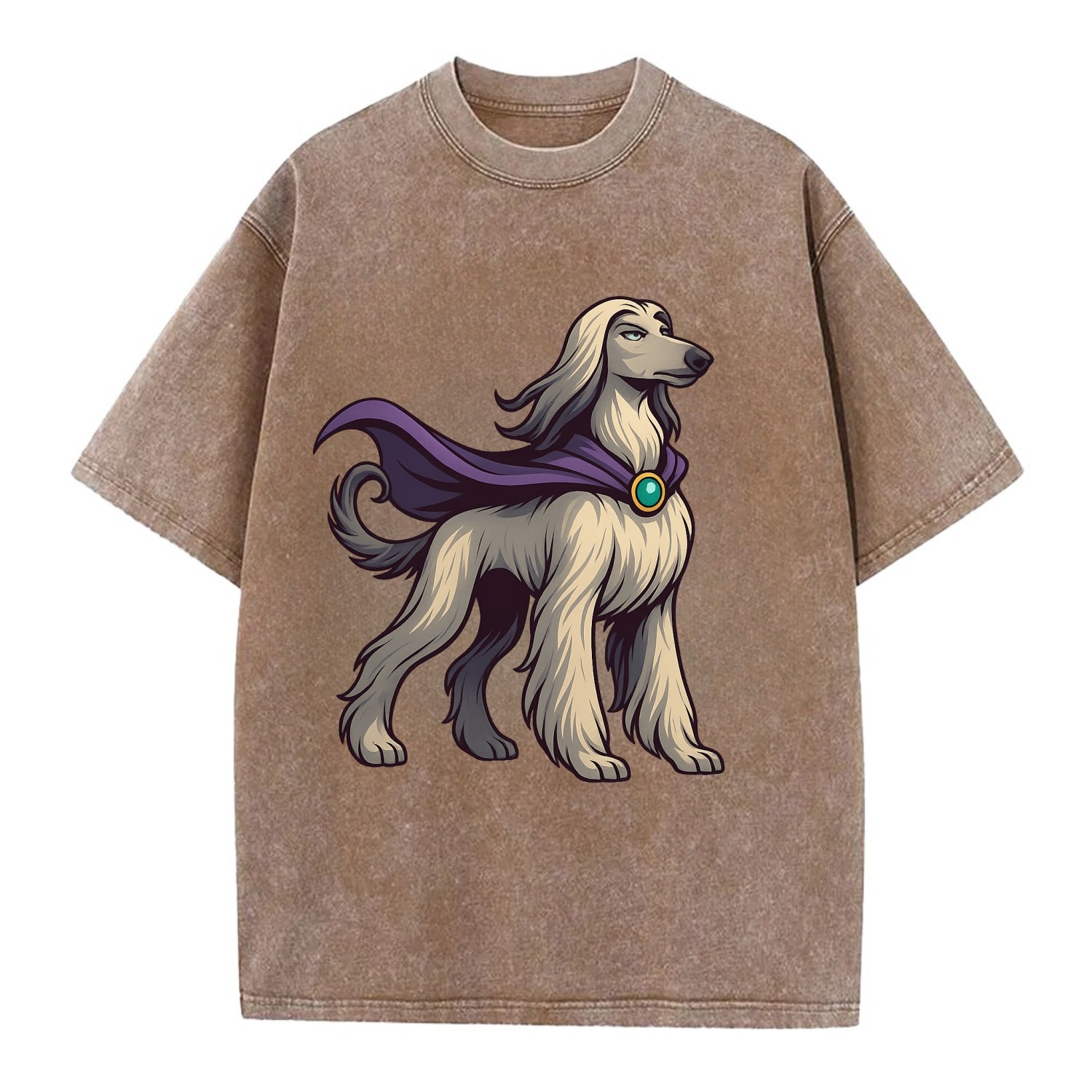 Afghan Hound Mystic Hero  - Vintage T-shirt - Brown