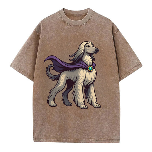 Afghan Hound Mystic Hero  - Vintage T-shirt - Brown