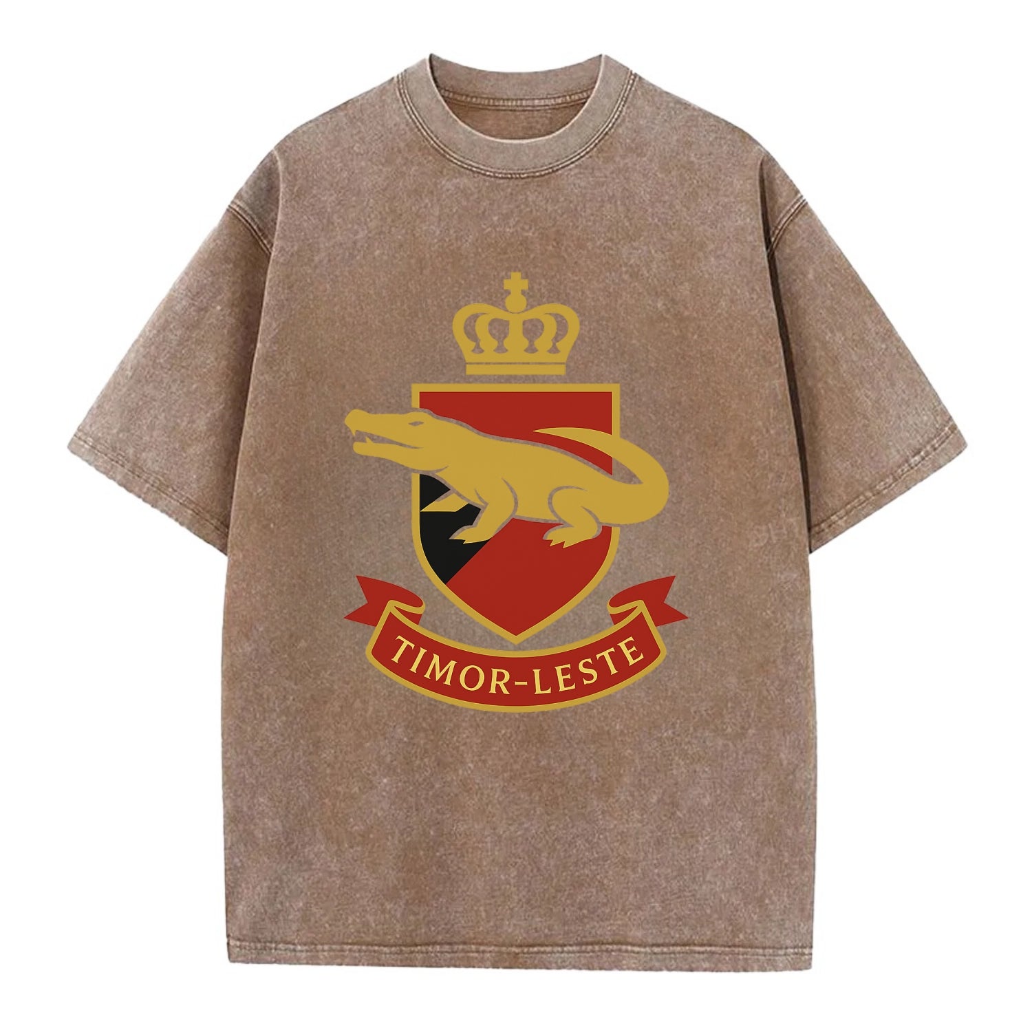 Timor-Leste Royal Logo  - Vintage T-shirt - Brown
