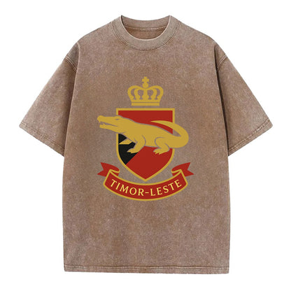 Timor-Leste Royal Logo  - Vintage T-shirt - Brown