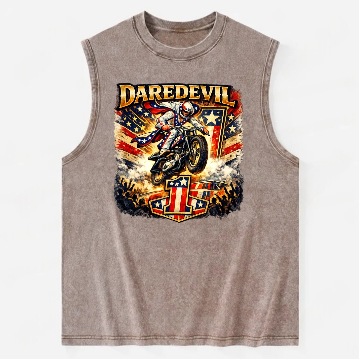 Daredevil Stunt Rider - Vintage Washed Tank - Brown