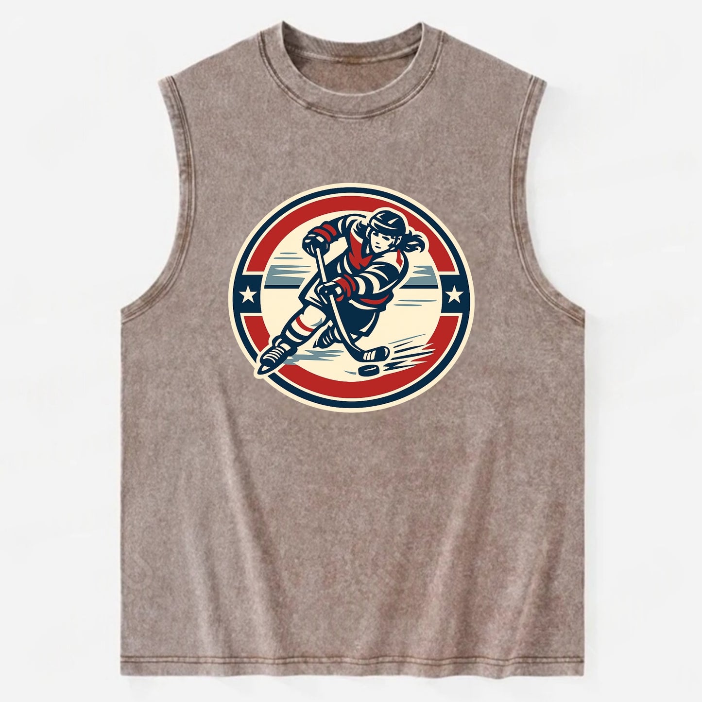 Fierce Ice Queen Emblem - Vintage Washed Tank - Brown