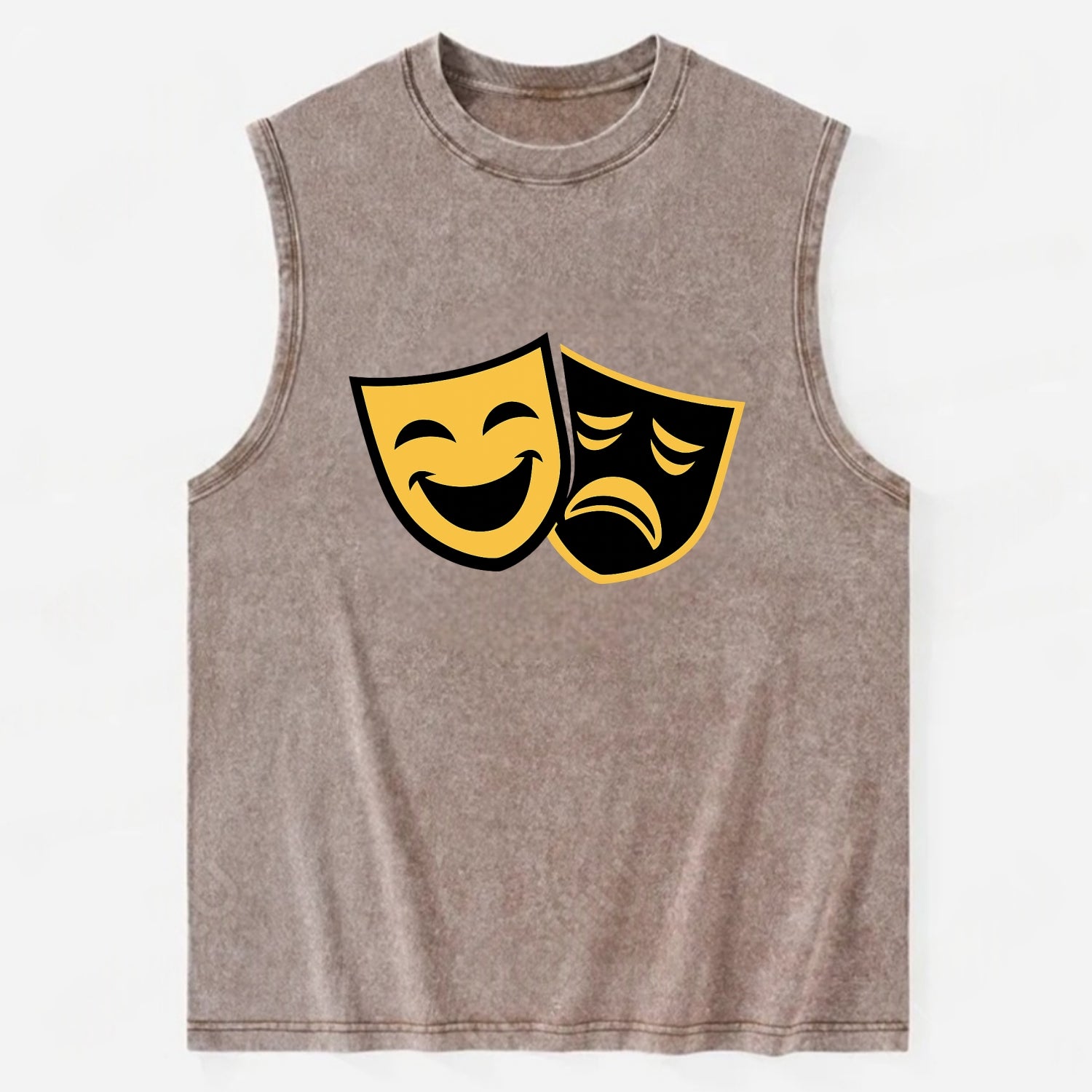 Golden Duality of Theater - Vintage Washed Tank - Brown