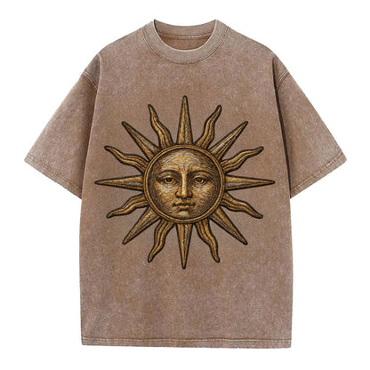 Sun Rays  - Vintage T-shirt - Brown