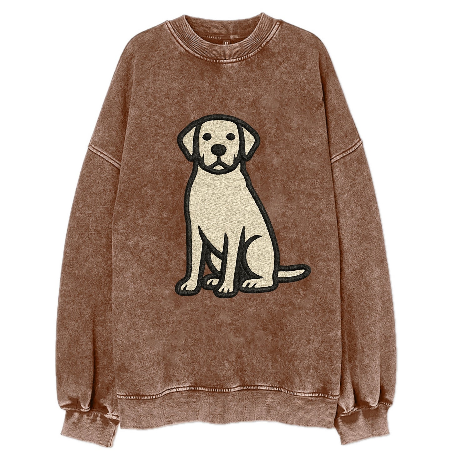 Goldador - Golden Lab mix sitting pose - Vintage Sweatshirt - Brown