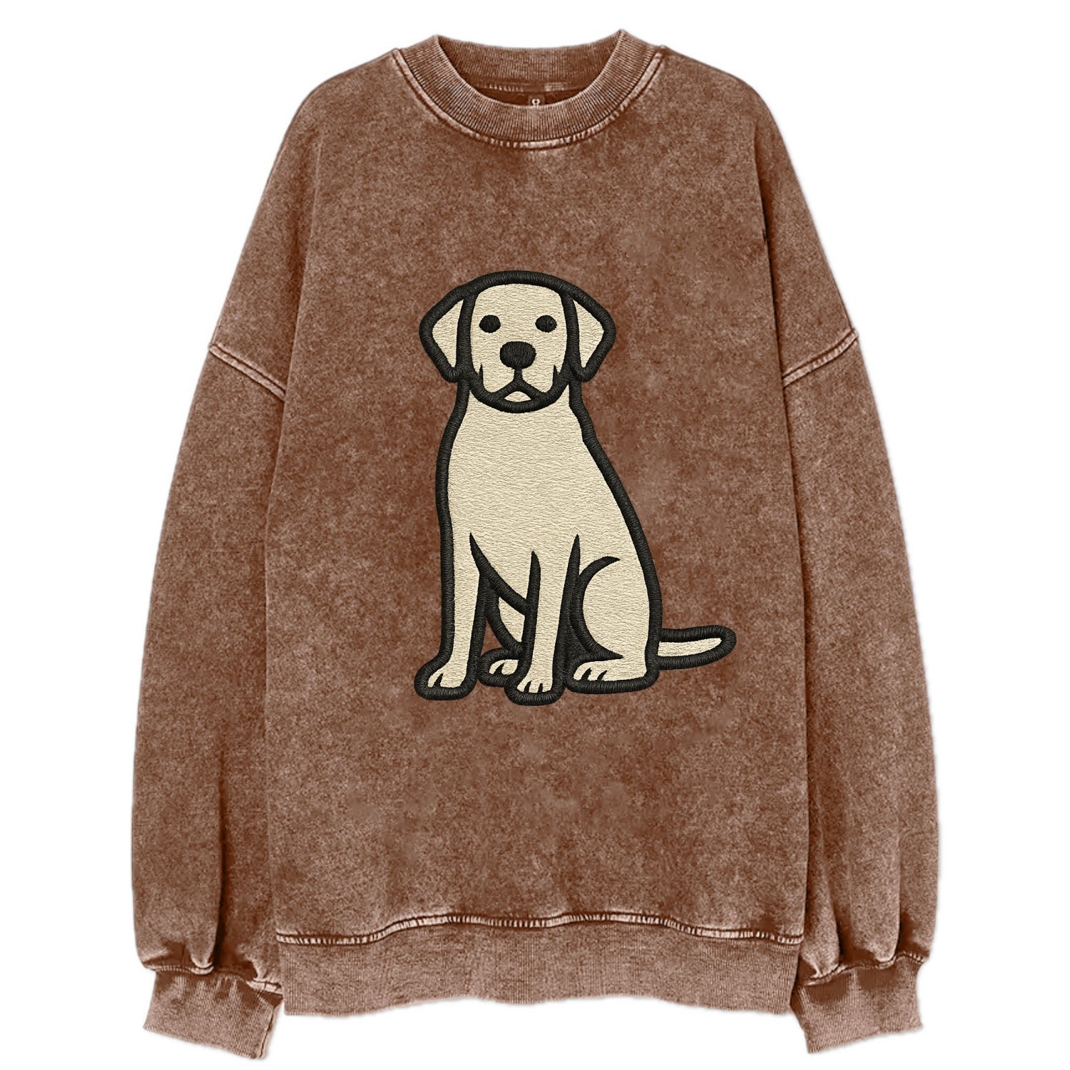 Goldador - Golden Lab mix sitting pose - Vintage Sweatshirt - Brown