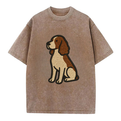 English Springer Spaniel - Modern spanie - Vintage T-shirt - Brown