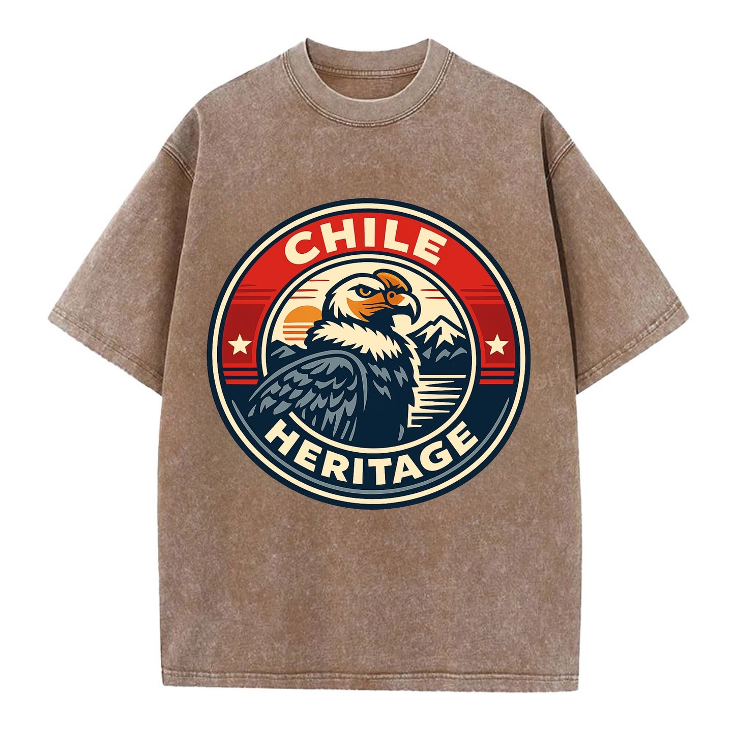 Andean Spirit Emblem - Vintage T-shirt - Brown