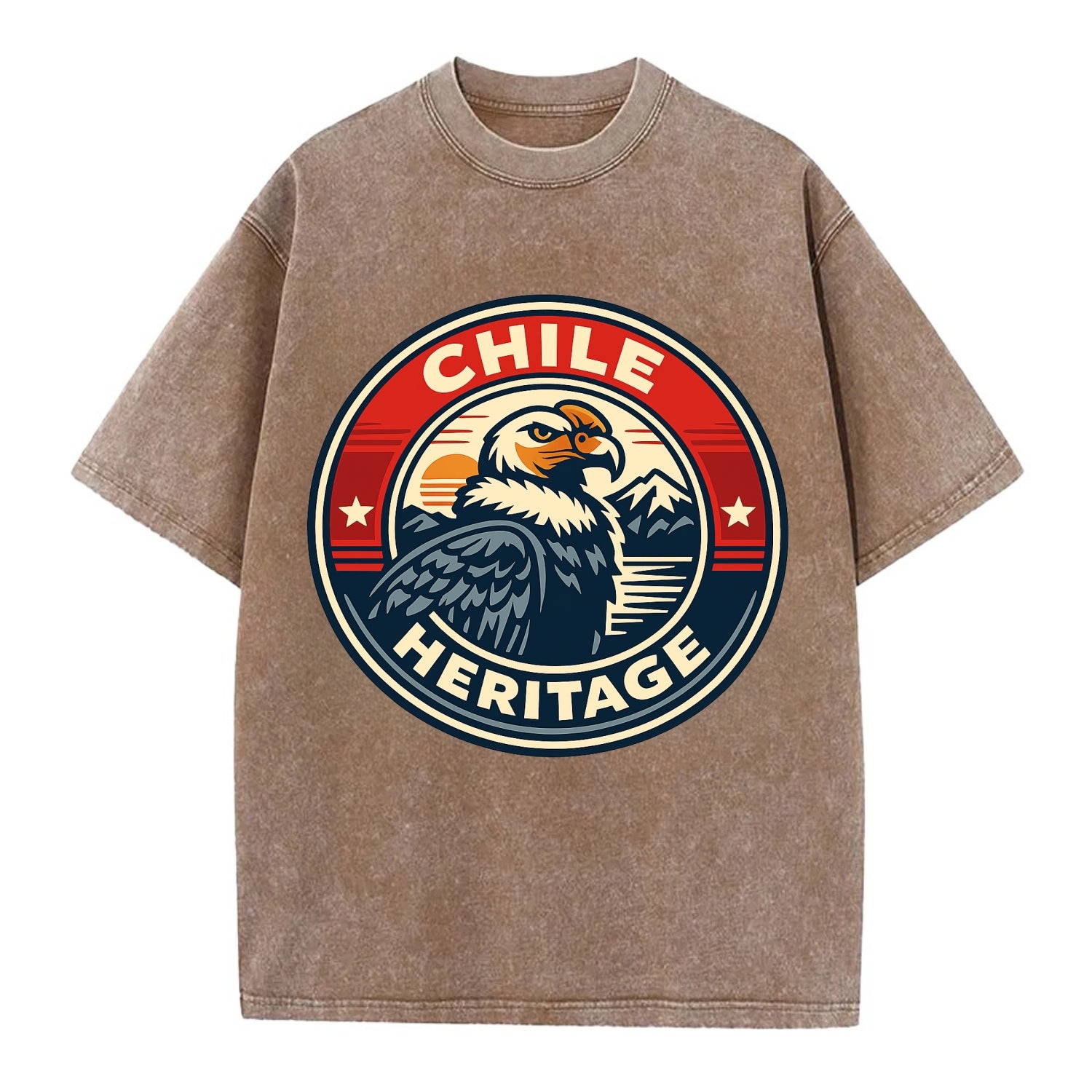 Andean Spirit Emblem - Vintage T-shirt - Brown
