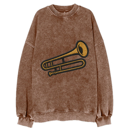 Trombone  - Vintage Sweatshirt - Brown