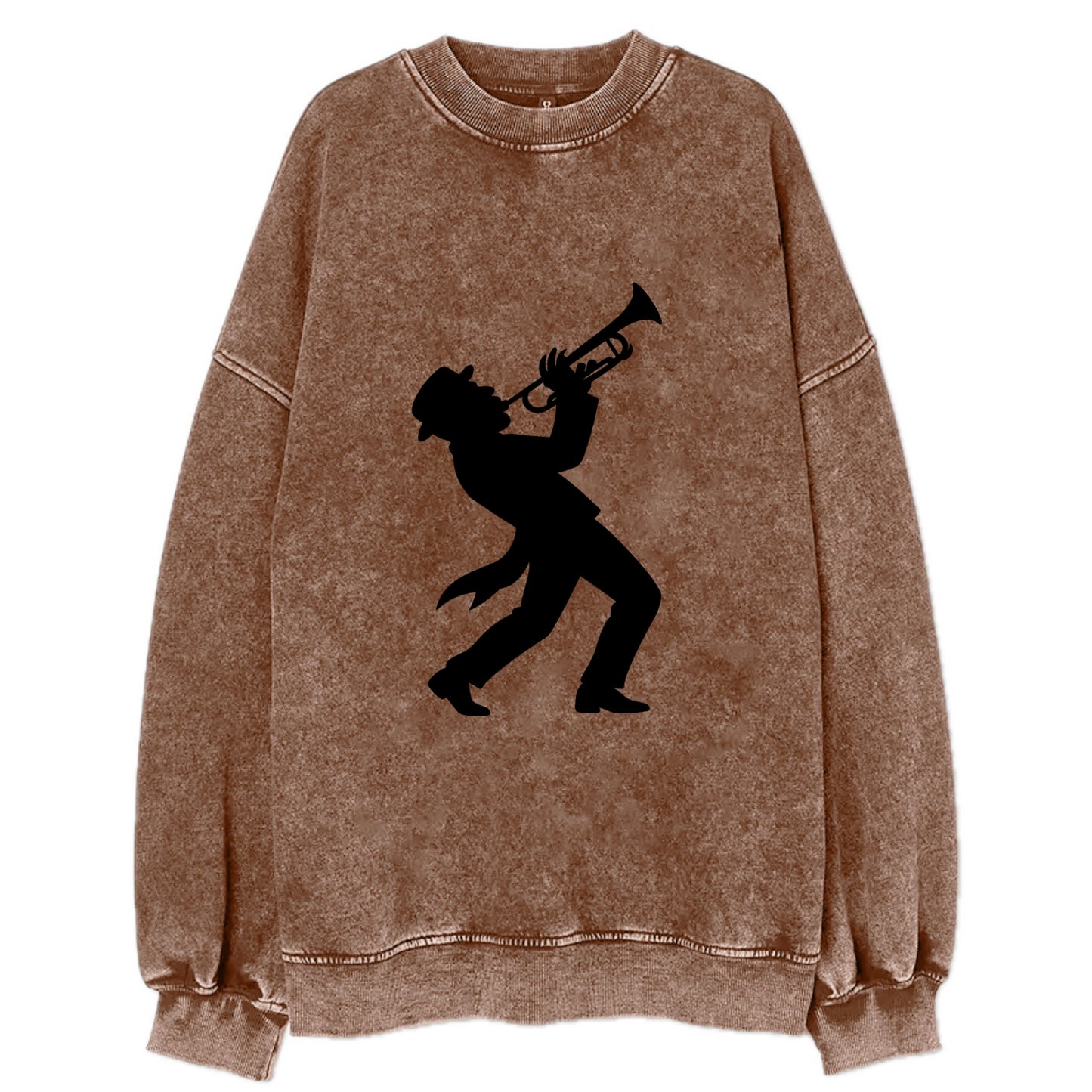 Trumpet player hitting high note - Vintage Sweatshirt - Brown