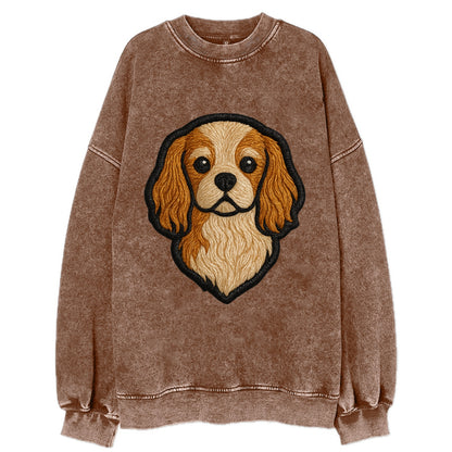 Cavalier King Charles Spaniel - Modern g - Vintage Sweatshirt - Brown