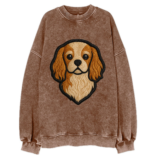 Cavalier King Charles Spaniel - Modern g - Vintage Sweatshirt - Brown