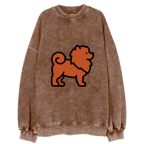 Chow Chow - Red fluffy flat side profile - Vintage Sweatshirt