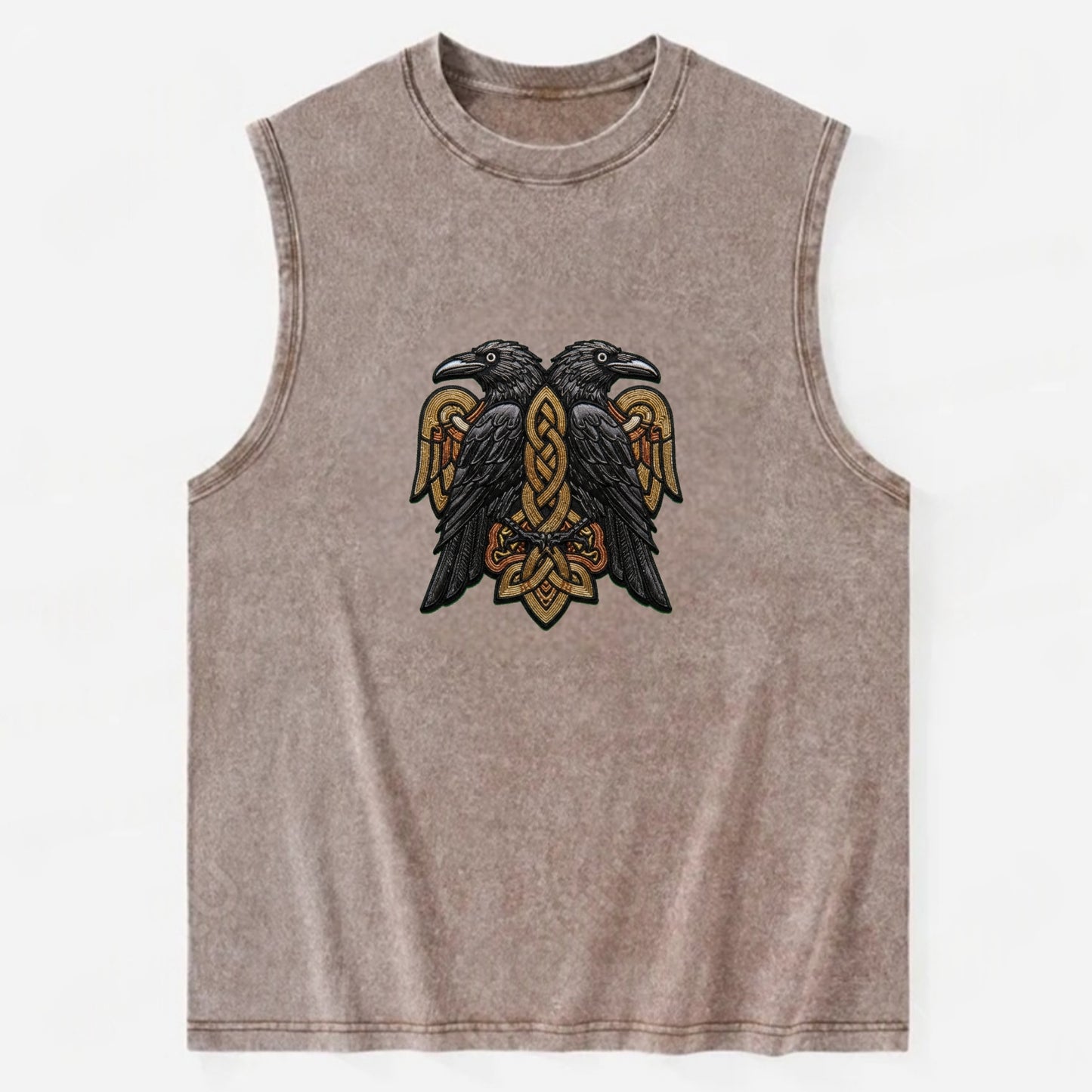 Odin's Ravens - Vintage Washed Tank - Brown